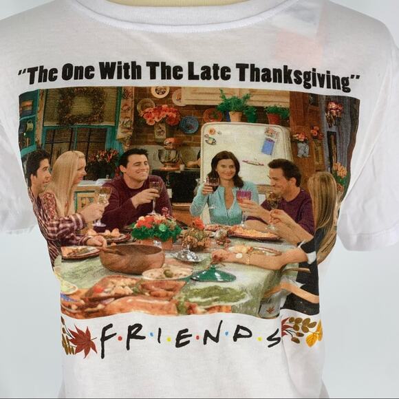Friends "The One With The Late Thanksgiving" Graphic T-Shirt White Size Small - Picture 4 of 4